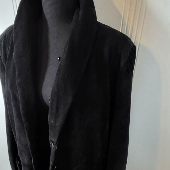 Pamela McCoy Black Sueded Leather Jacket - Picture 8 of 12